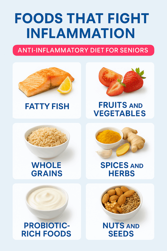 Foods that fight inflammation in seniors.