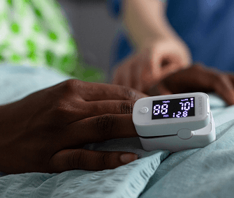 Pulse oximeter monitoring at home.