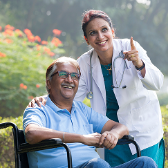 Doctor with senior patient.